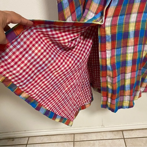 Aura Dress Women’s Size Large Blue Multi plaid Closing the Door Maxi Dress - Picture 6 of 17